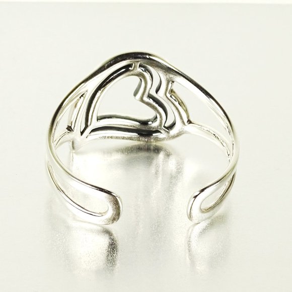 Barry Kieselstein-Cord Sterling Silver Double Heart Wide Cuff Bracelet - Picture 10 of 12